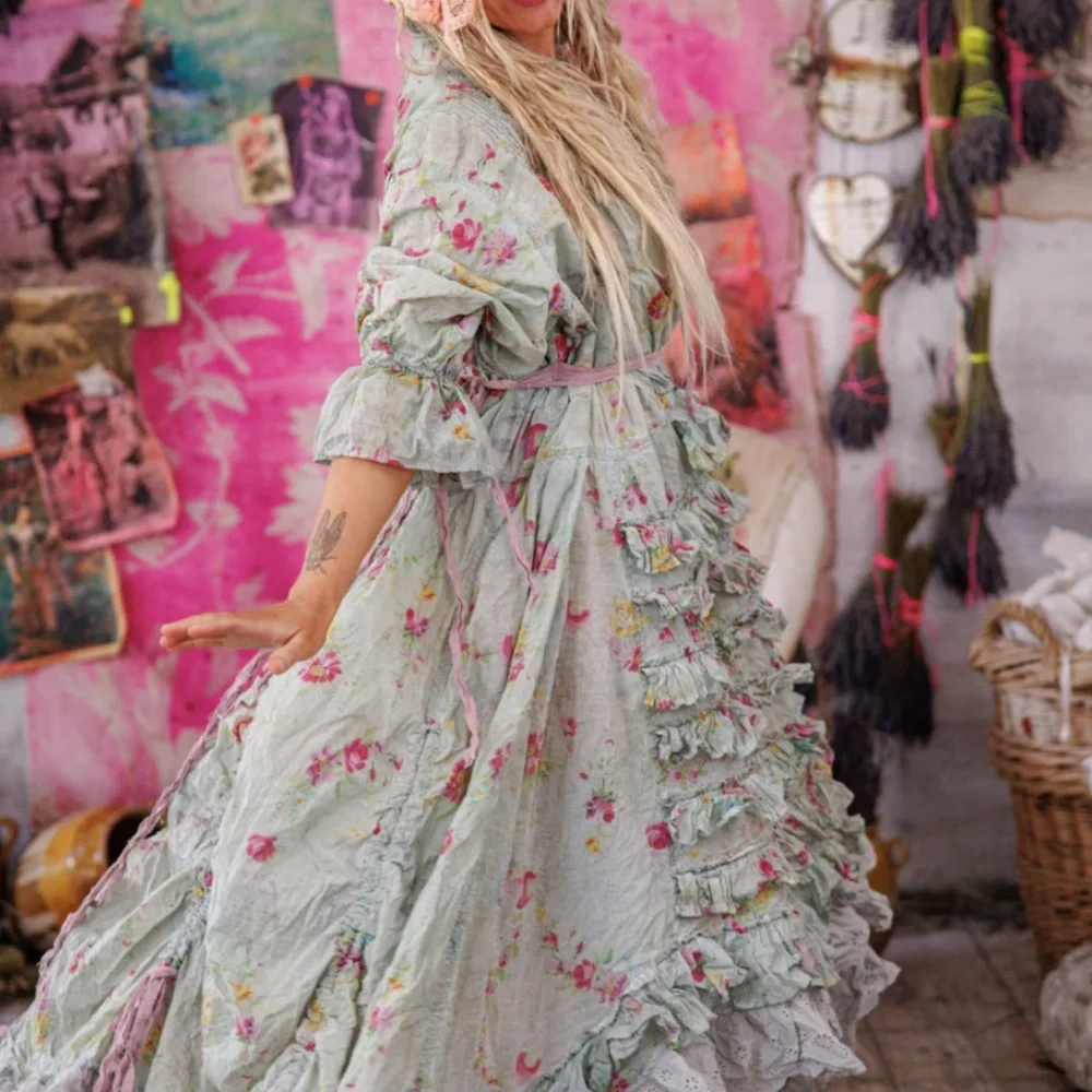 🪻NWT MAGNOLIA PEARL AMADEUS RUFFLE GOWN🪻 - Picture 9 of 10